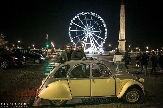2CV tour by night - The guide experience: Gérard Duys, Romain, Baptiste, and Jean-Jacques