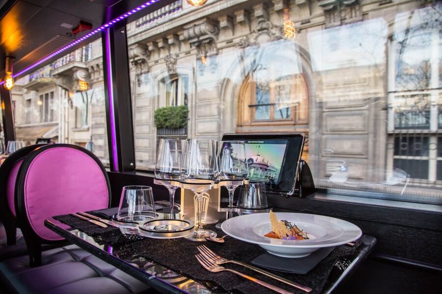 Bus Toqué Champs Elysées Tour w/ 3-Course Dinner & Champagne - Timing That Fits Real Travel Days: 6:00 PM to 7:30 PM