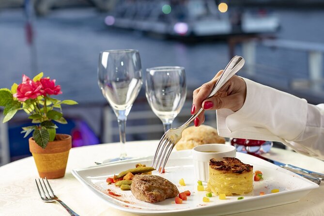 Dinner Cruise Prestige Check-out from the Eiffel Tower - What You’ll Eat: Foie Gras, Veal Pavé, Sea Bream, and the Sweet Finale