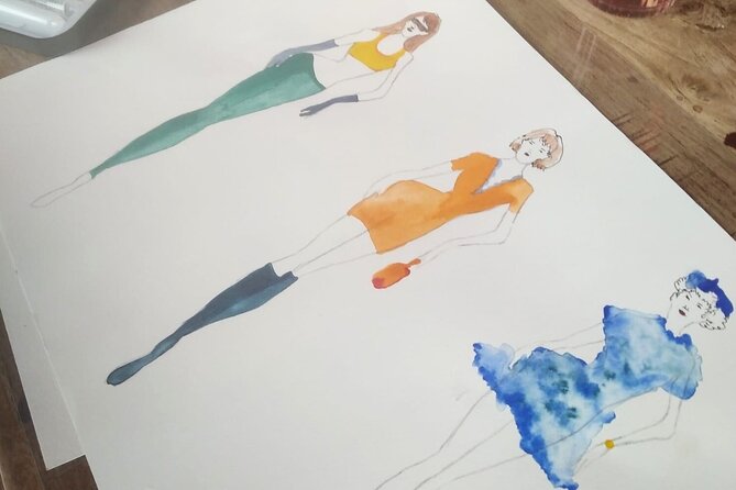Fashion Design Workshop & Brunch on a Seine River Boat in Paris - Watercolors and final touches: making your outfits look finished