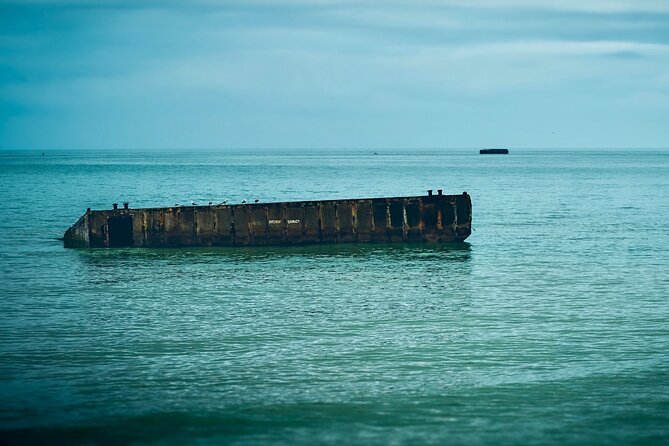 Normandy D-Day Landing Beaches Small-group trip from Paris - The 360 Circular Cinema viewpoint over the harbour bay