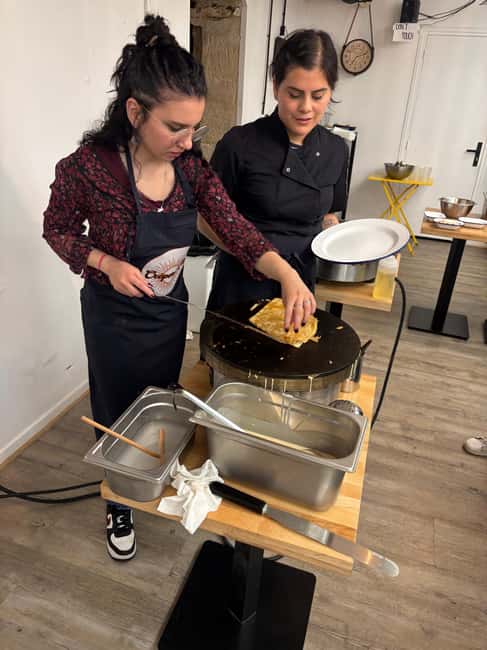 Paris: Crêpe and Galette Making Workshop with Cider - Making batter from scratch with organic ingredients