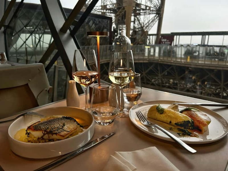 Paris: Early Dinner at Madame Brasserie in the Eiffel Tower - After dinner: first-floor time for photos, exhibits, and night views