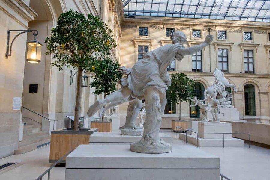 Paris: Louvre Museum First Entrance with host to Mona Lisa - Richelieu Wing French Sculpture: A Strong Final Note