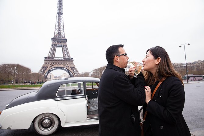 Paris Picturesque Romanic Luxury Vintage Rolls Royce Tour - Entering Paris in a Classic Black-and-White Rolls Royce