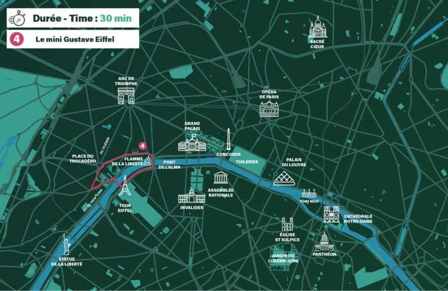 Paris: Private guided tour in Rickshaw bike - Gustave Eiffel - Flame of Liberty Start: Easy to Find, Easy to Orient Yourself