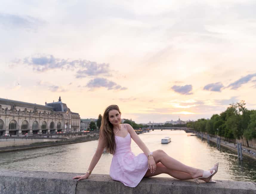 Paris:sunset photoshoot in ❤️️ of Paris- Louvre Orsay Eiffel - Pont Royal at Sunset: The Light, the Views, and the Easy Walkability