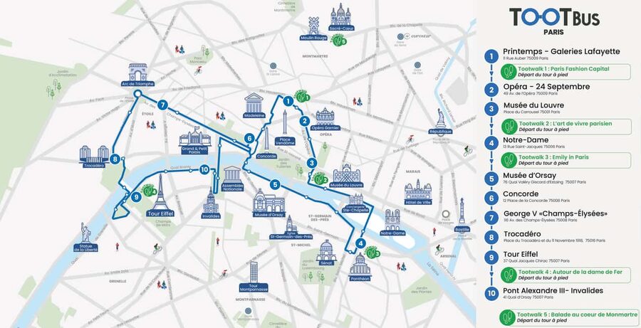 Paris: Tootbus Hop-on Hop-off (Optional River Cruise) - The Landmark Loop: What You’ll See at Each Major Stop