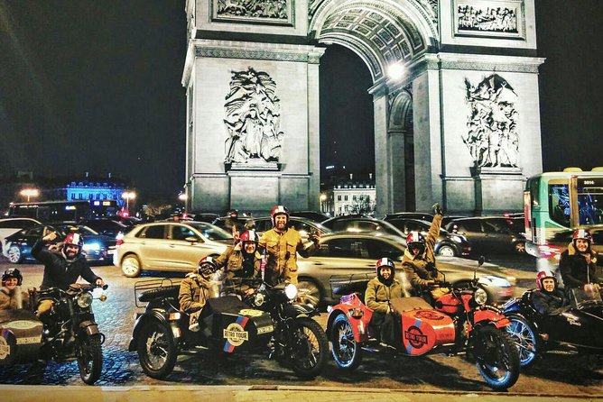 Paris Vintage Tour by Night on a Sidecar with Champagne - Le Louvre and the Right-Bank Landmark Energy