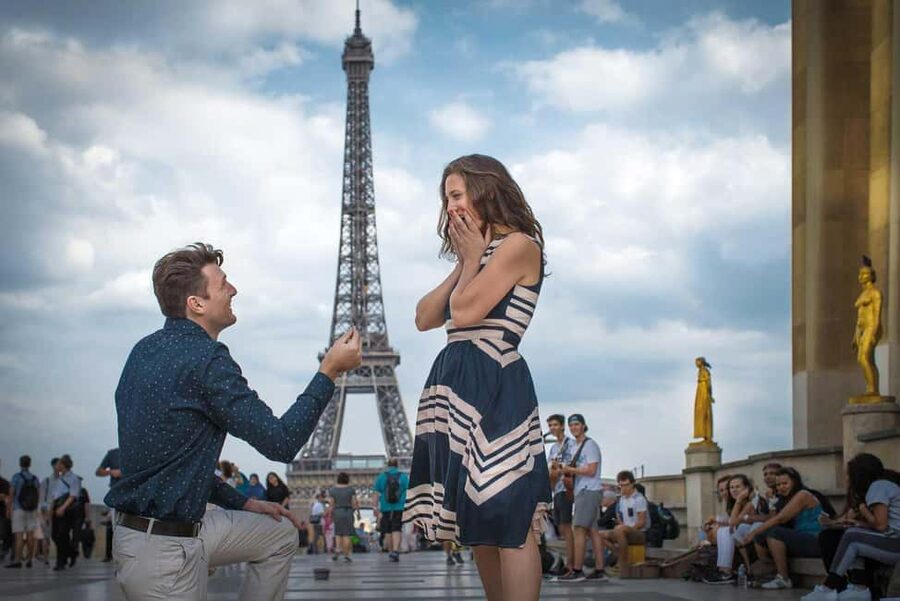 Parisian Proposal Perfection. Photography/Reels & Planning - Why Trocadéro is perfect for a Paris proposal photo session