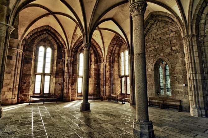 Private 12-hour round transfer to abbey of Mont Saint Michel Normandy from Paris - Tickets, Restrooms, and Walking Reality on the Island
