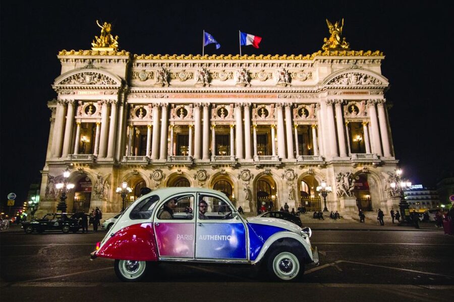 Private tour of Paris by Night with Champagne - Why a vintage 2CV + Champagne works so well in Paris