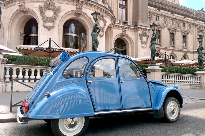 Private Tour of Paris in a convertible citroën 2CV - Opéra area and luxury window pass: Galeries Lafayette, Café de la Paix, and brand-name bling