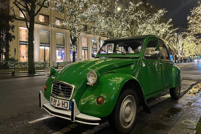 Private tour Paris Christmas lights tour 2 hours in Citroën 2CV - Meeting near Petit Palais and getting rolling toward the Champs-Élysées glow